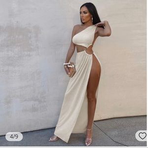 Asymmetrical side cutout dress